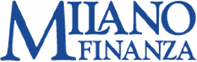 Logo blu della testata giornalistica Milano Finanza su sfondo bianco.