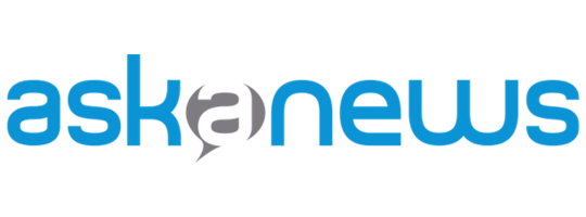 Logo di askanews con scritta azzurra e simbolo a forma di occhio stilizzato