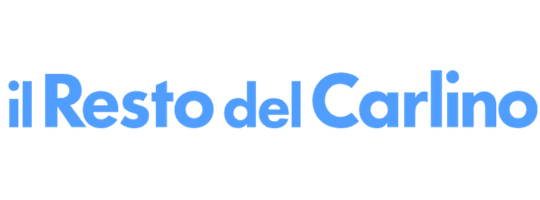 Logo con la scritta il Resto del Carlino in blu su sfondo grigio.
